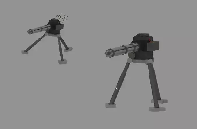 Sentry Gun Low-poly 3D model