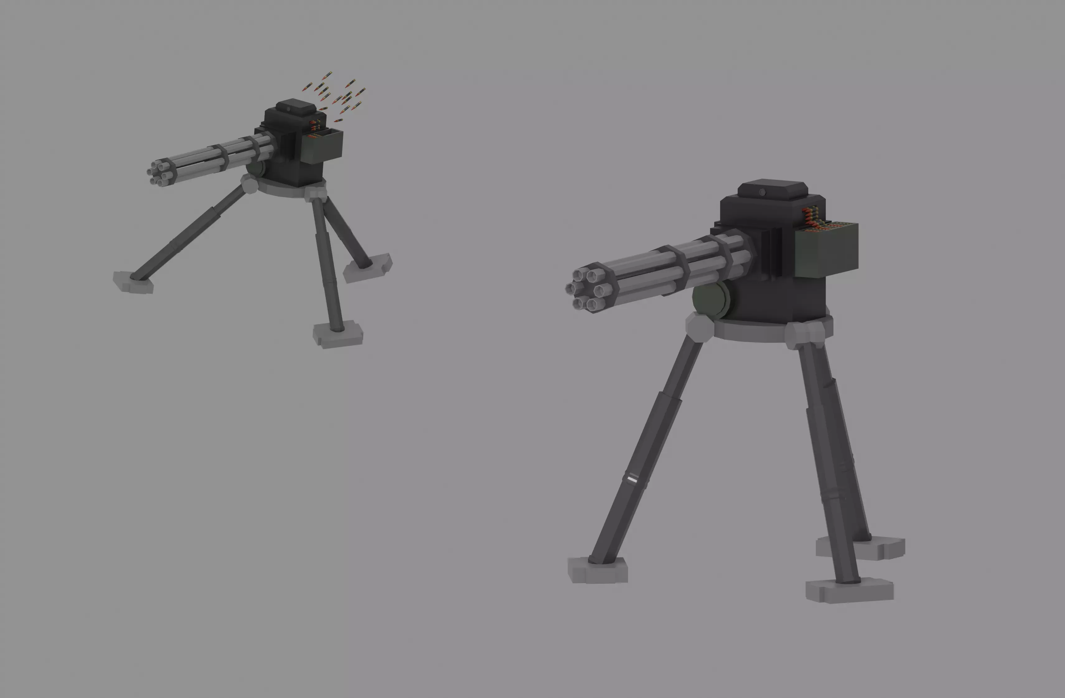 Sentry Gun Low-poly 3D model_0