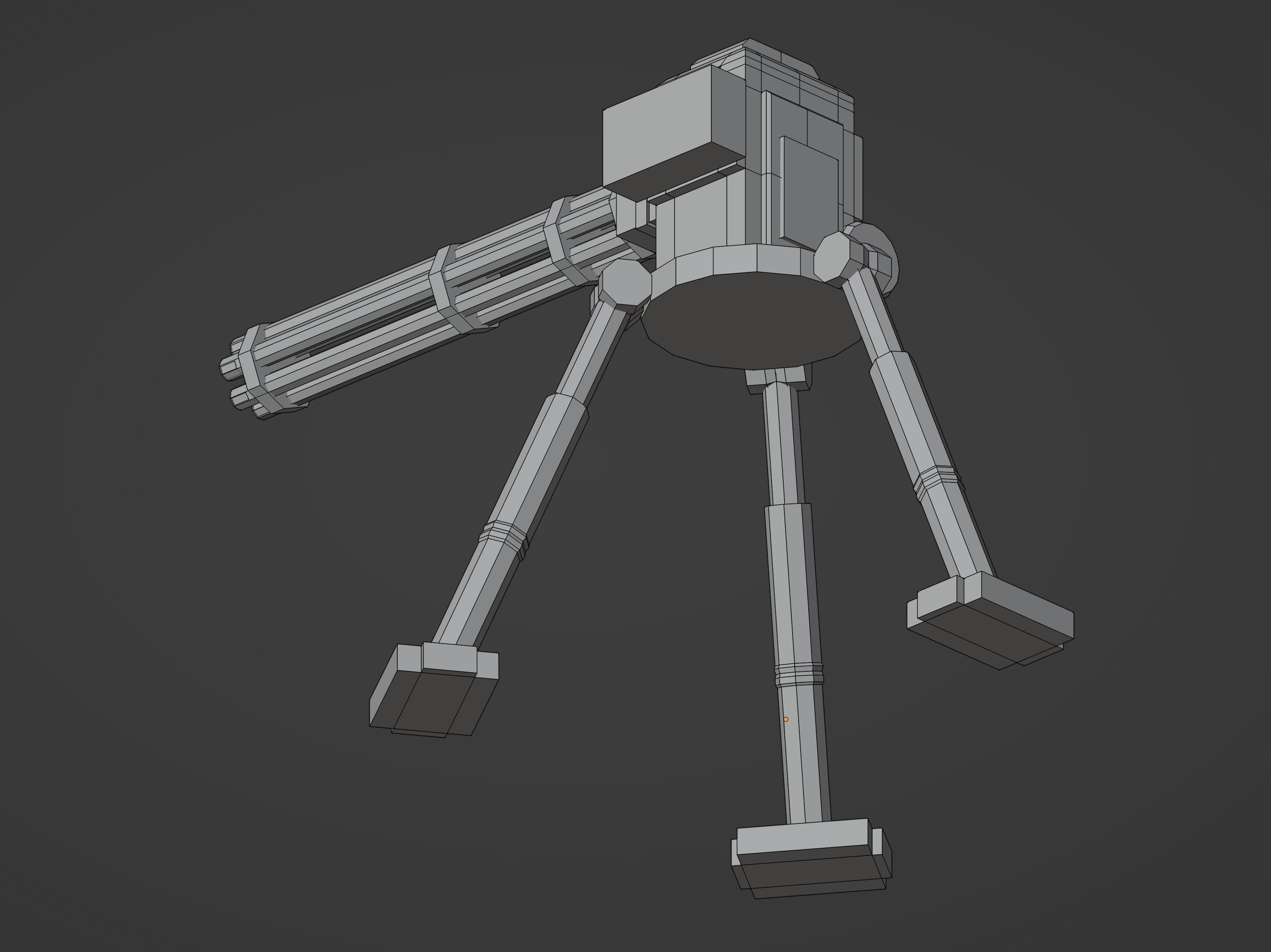 Sentry Gun Low-poly 3D model_21