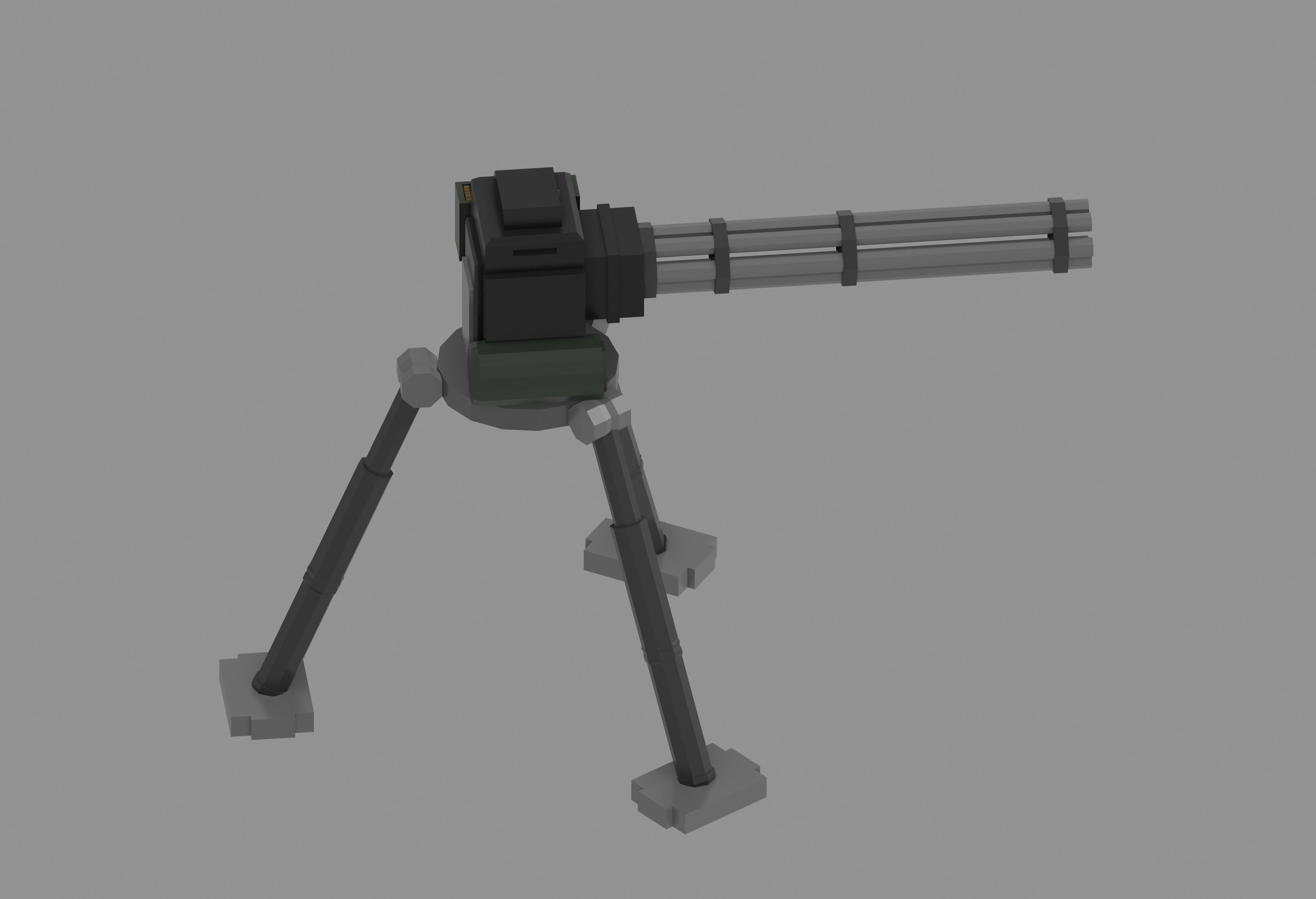 Sentry Gun Low-poly 3D model_7