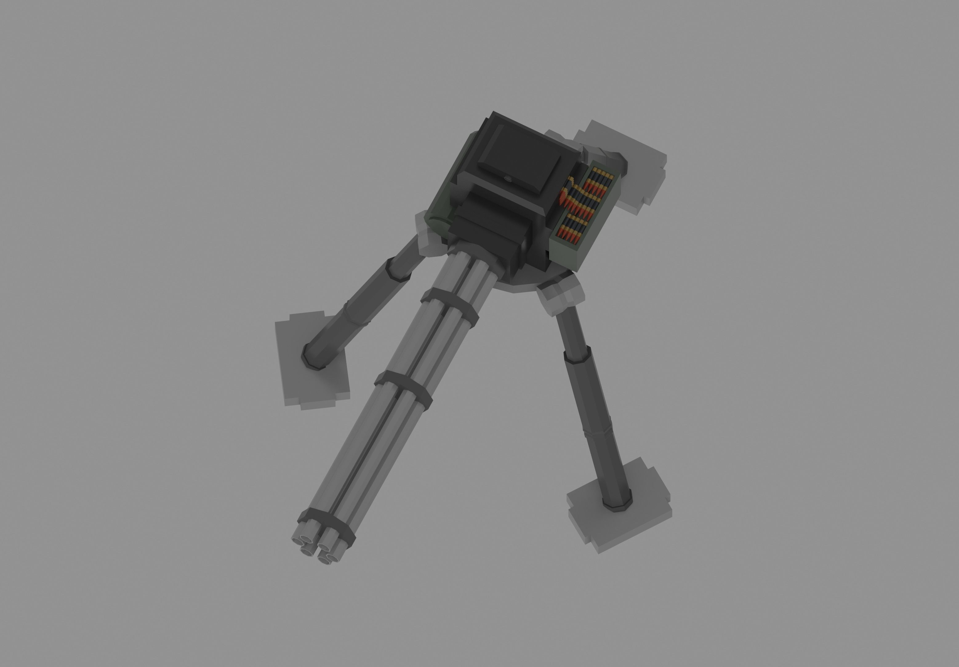 Sentry Gun Low-poly 3D model_12