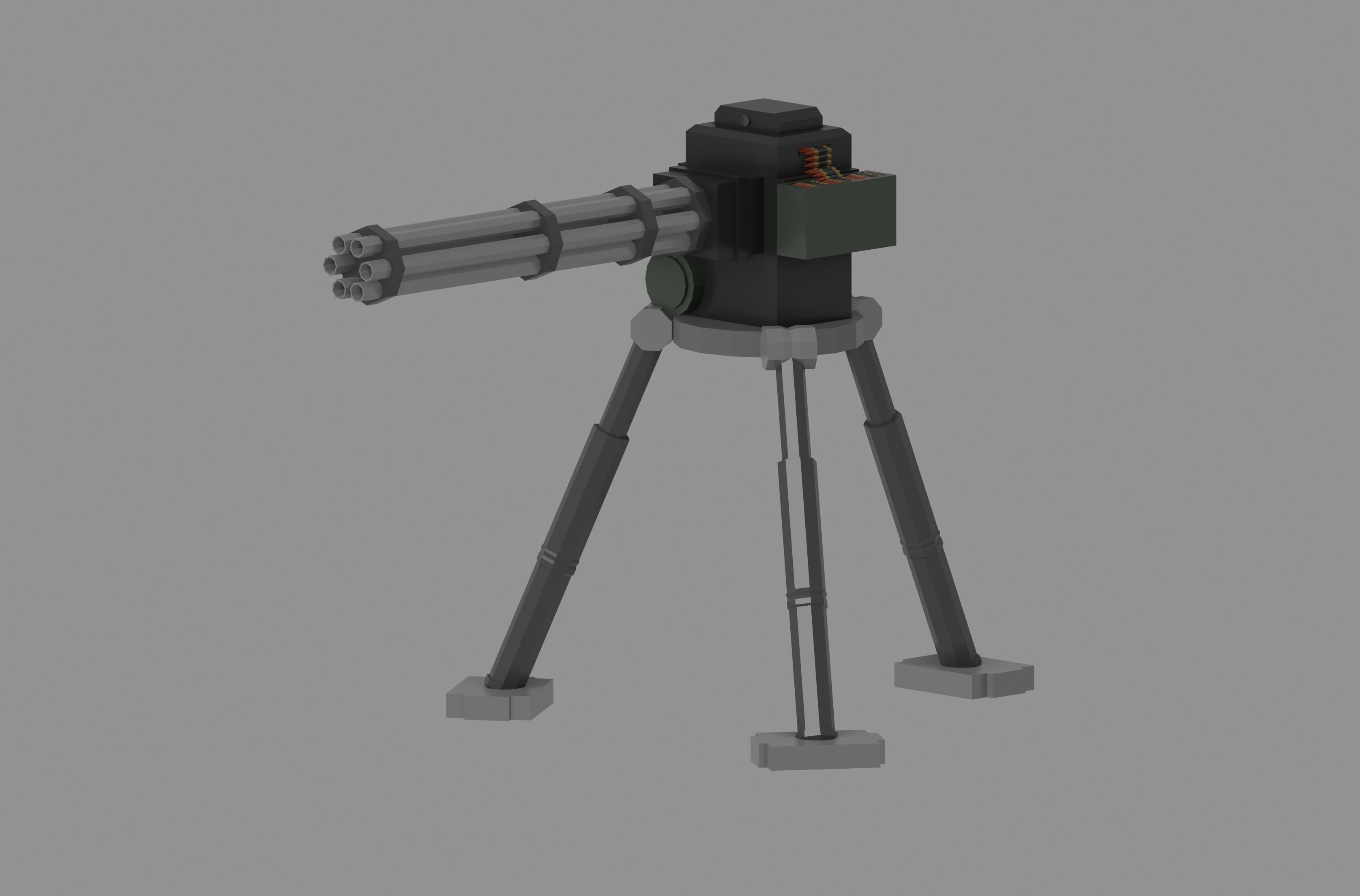 Sentry Gun Low-poly 3D model_1