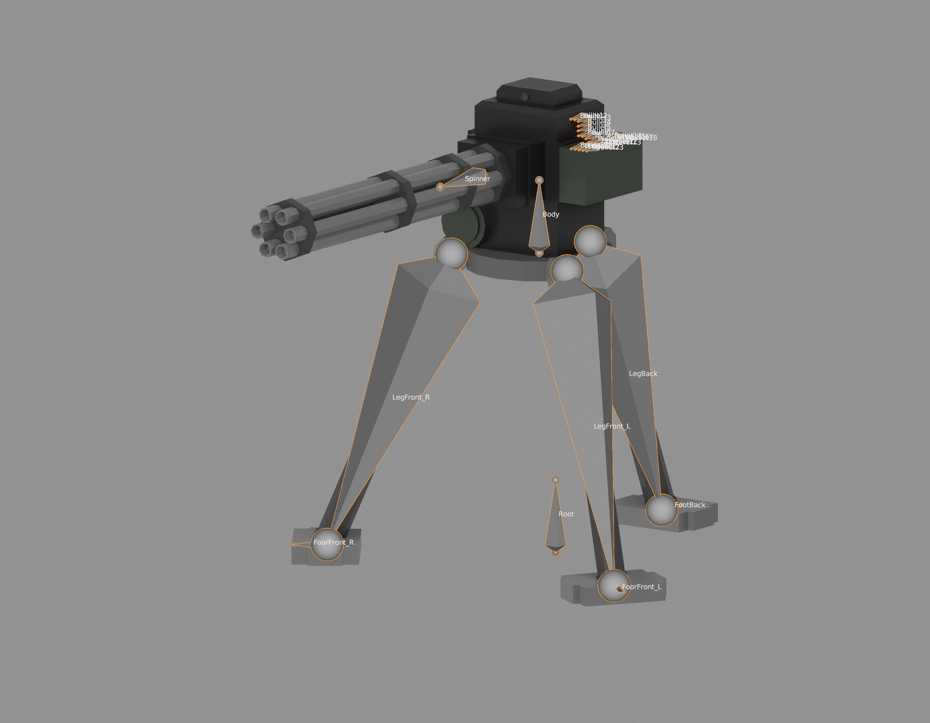 Sentry Gun Low-poly 3D model_19