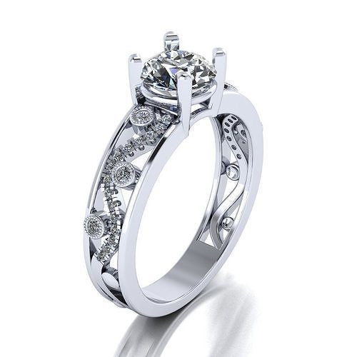 Engagement diamond ring 3D print model