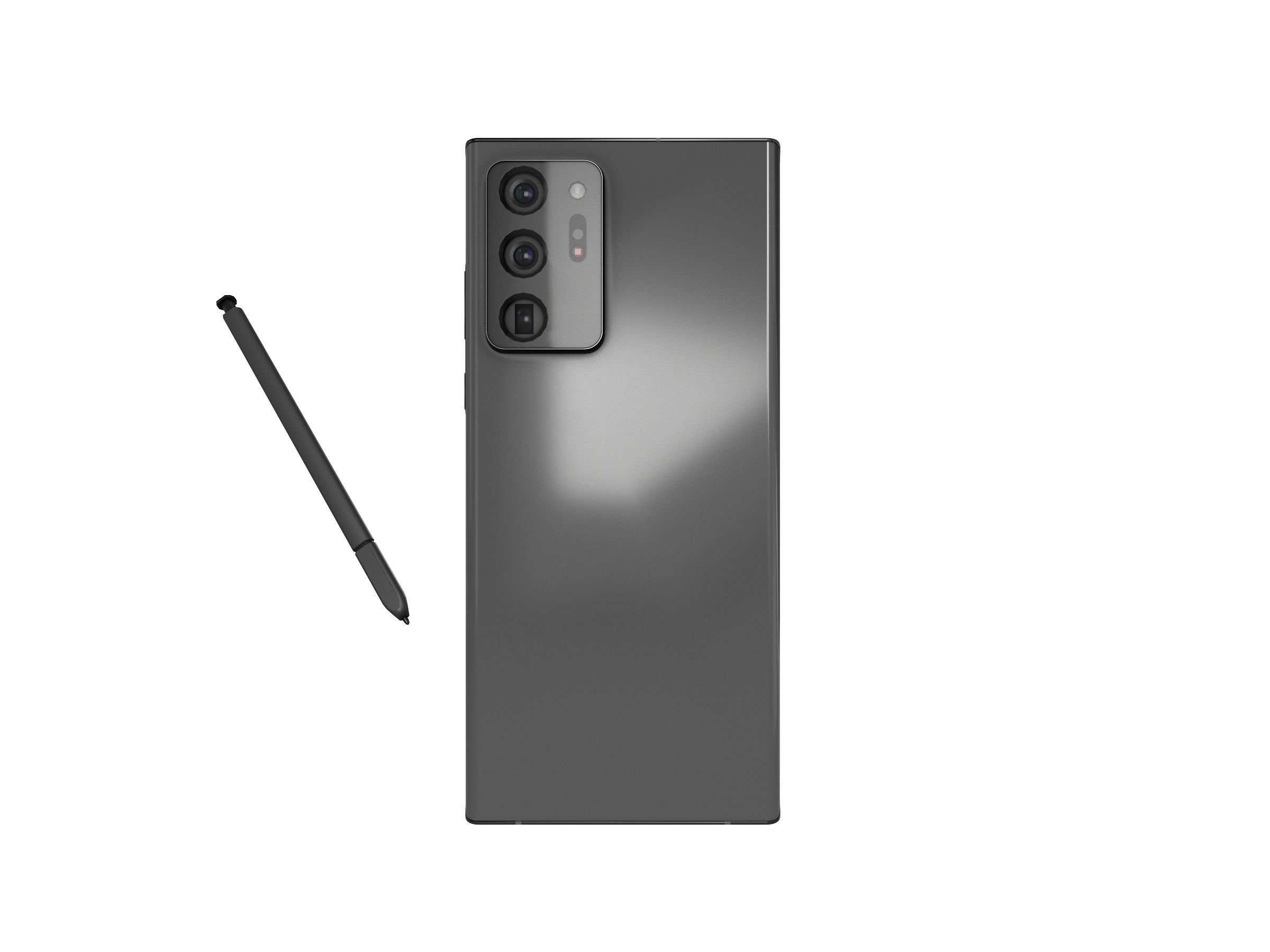 2022 Galaxy Note 20 Ultra with S pen game asset Low-poly 3D model_4