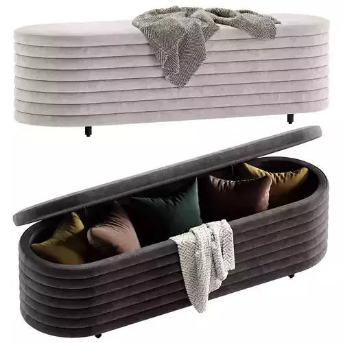 RIALTO PEWTER STORAGE BENCH By CB2 6 Color Version
