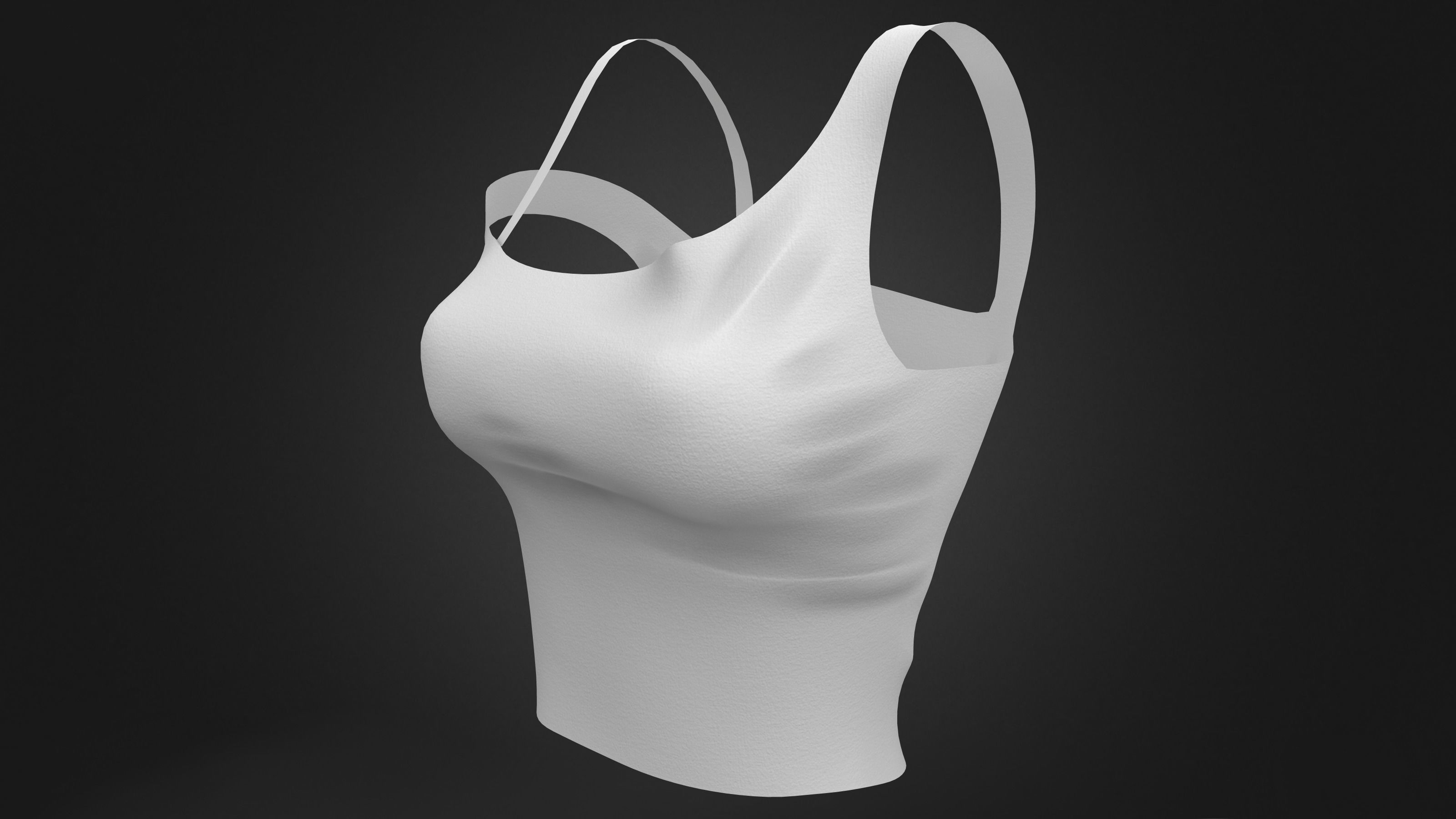 Female Stained Off Shoulder Crop Top Low-poly 3D model_8