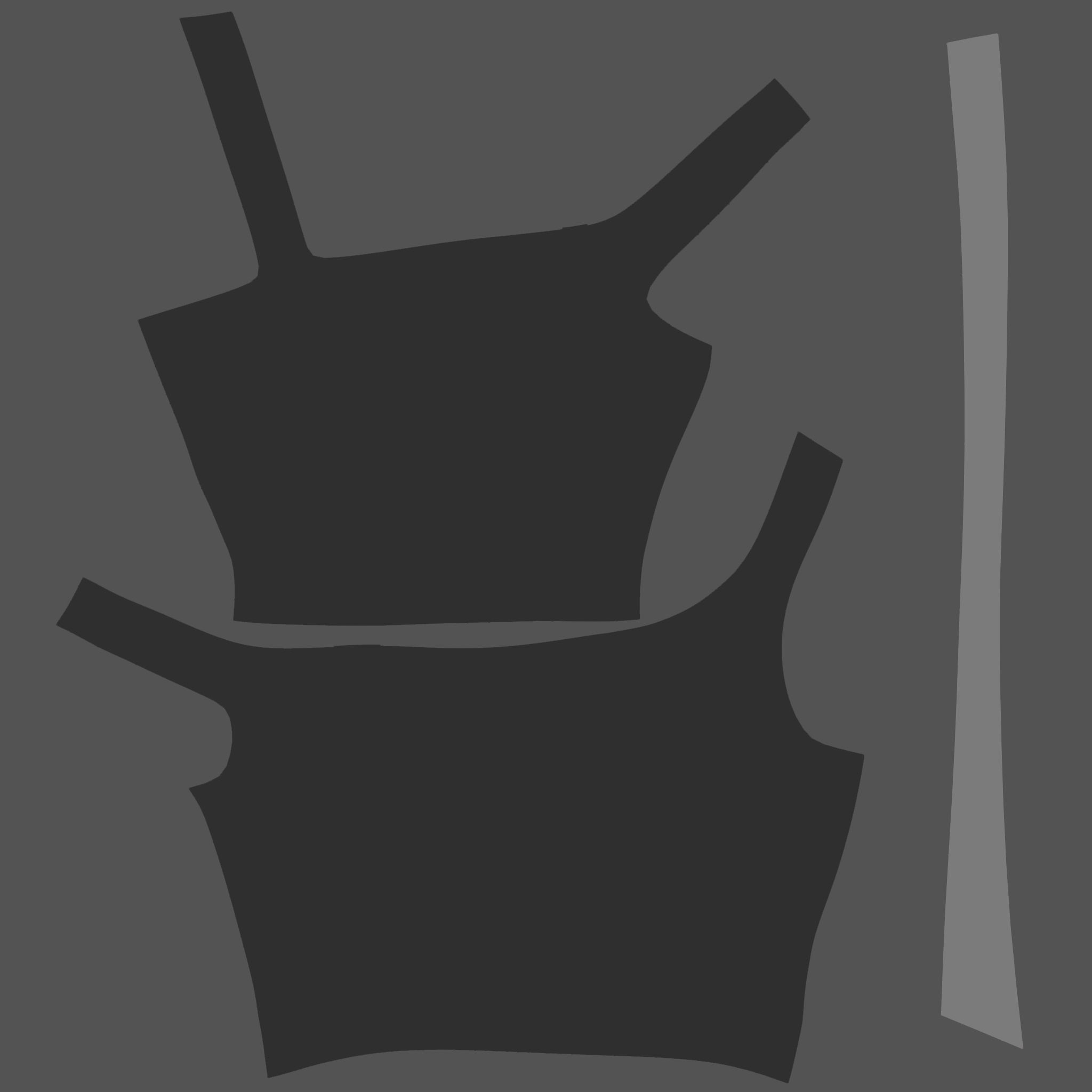 Female Stained Off Shoulder Crop Top Low-poly 3D model_11