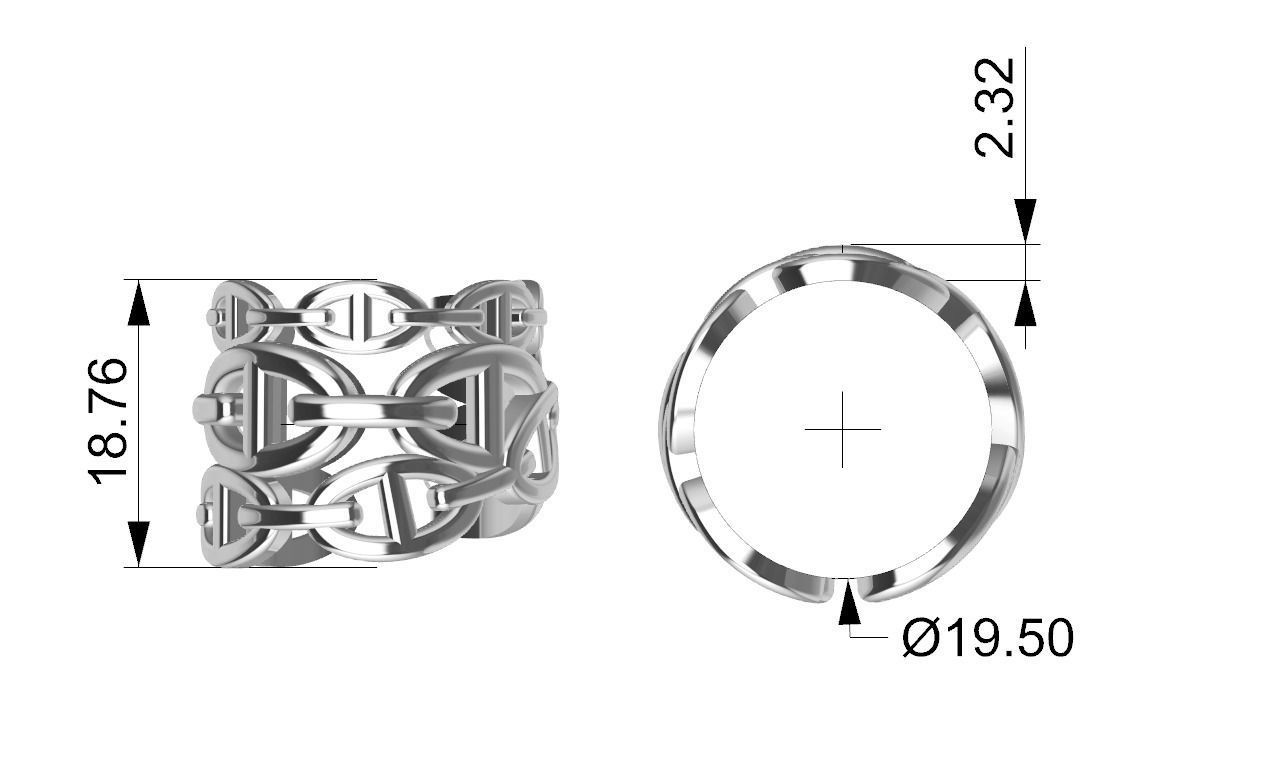 Rings Hermes  3D print model_7