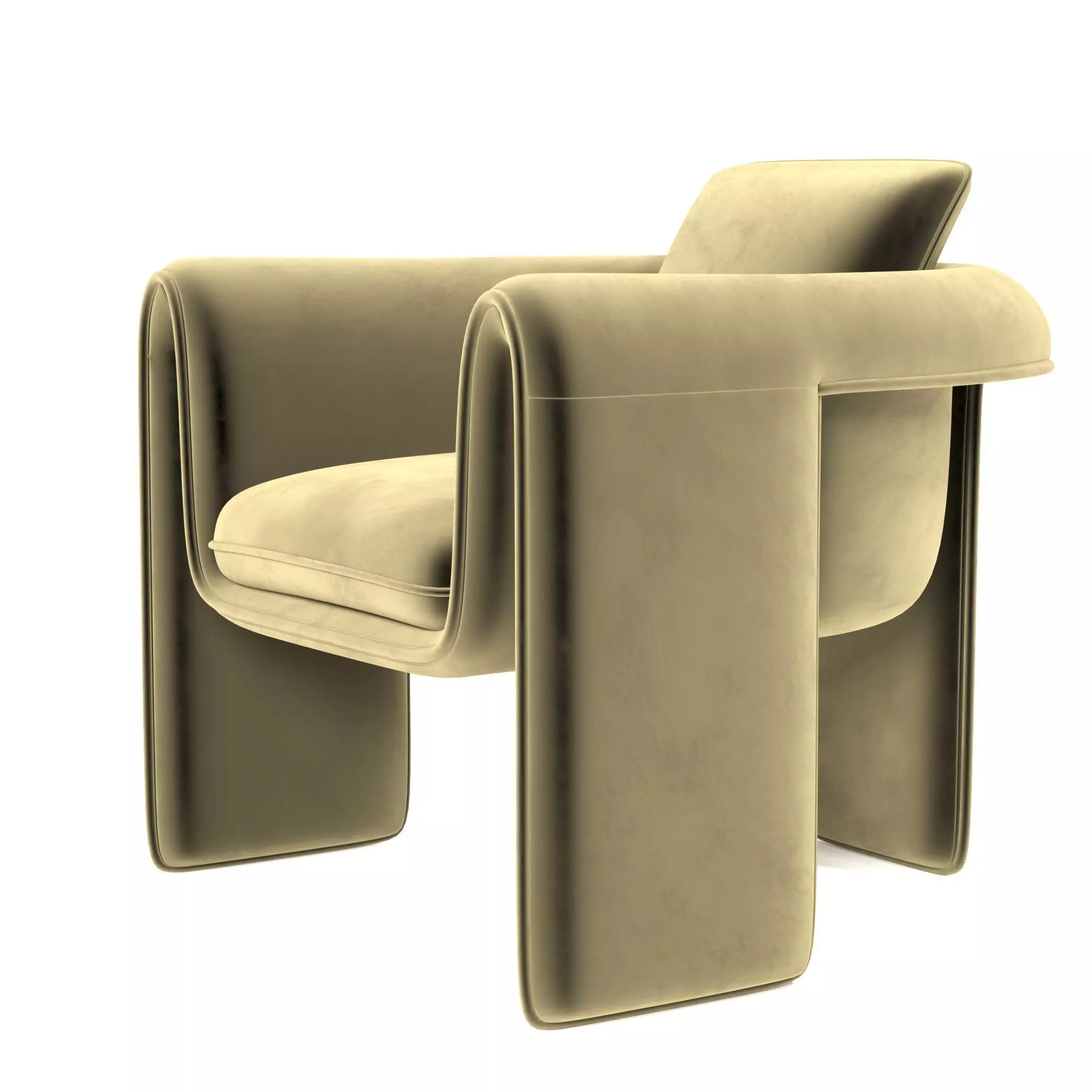 Velvet Chair 3D model_0
