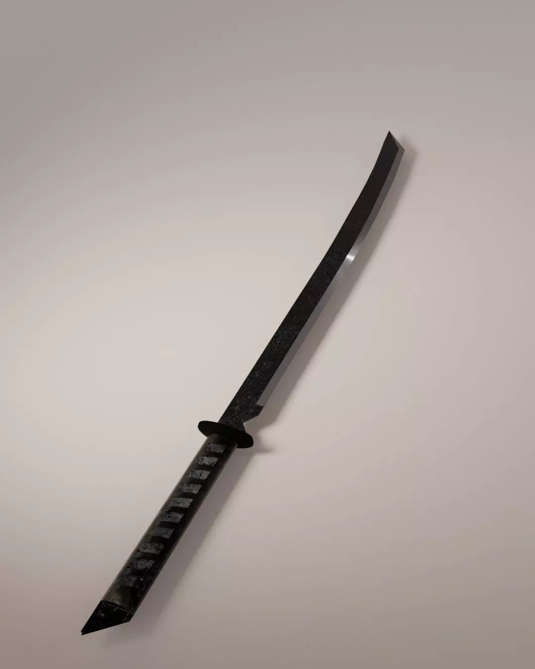 Katana Low-poly 3D model_0