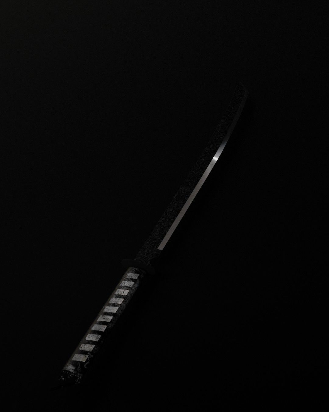 Katana Low-poly 3D model_8
