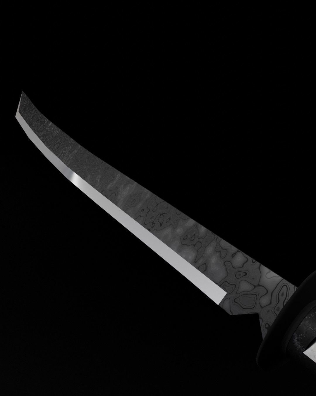 Katana Low-poly 3D model_6