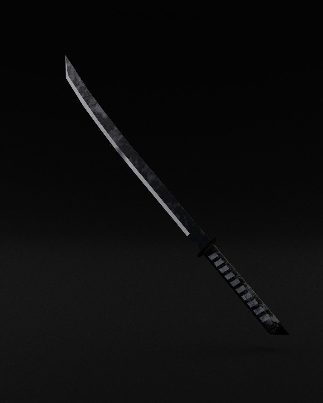 Katana Low-poly 3D model_5