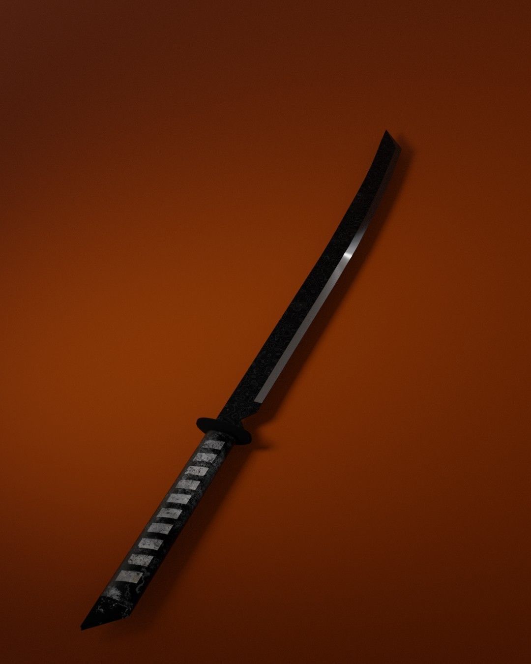 Katana Low-poly 3D model_1