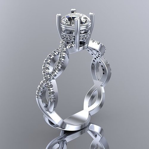 Engagement diamond ring women 3dm 3D print model