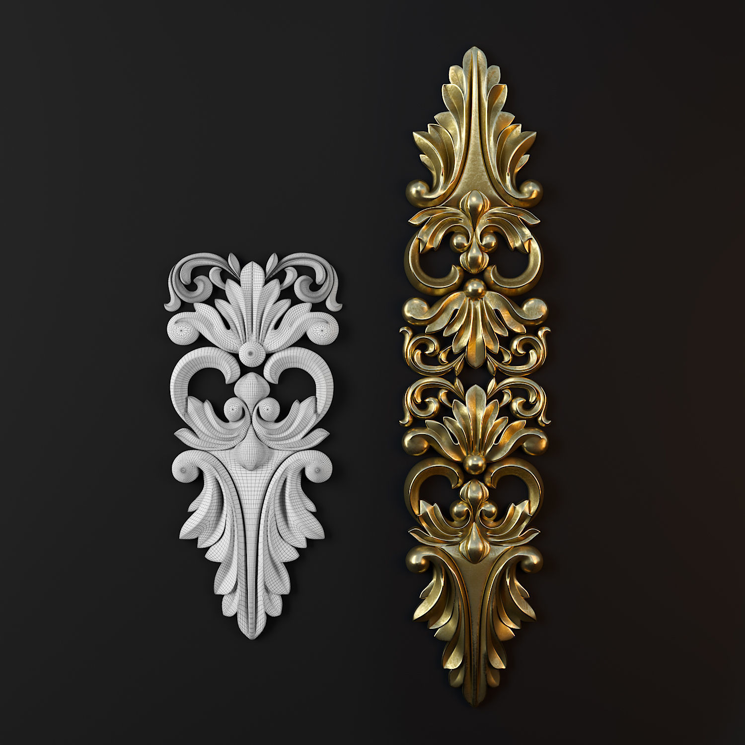 Ornament Gold 05 3D model_1