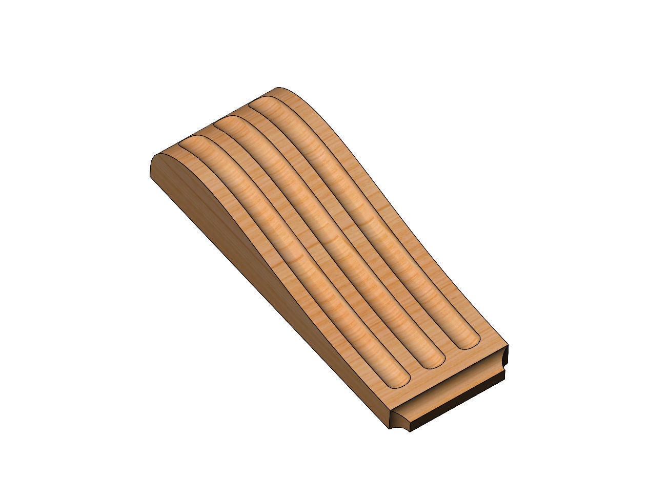 Oval flutes Neoclassical corbel bracket 3D print model_4