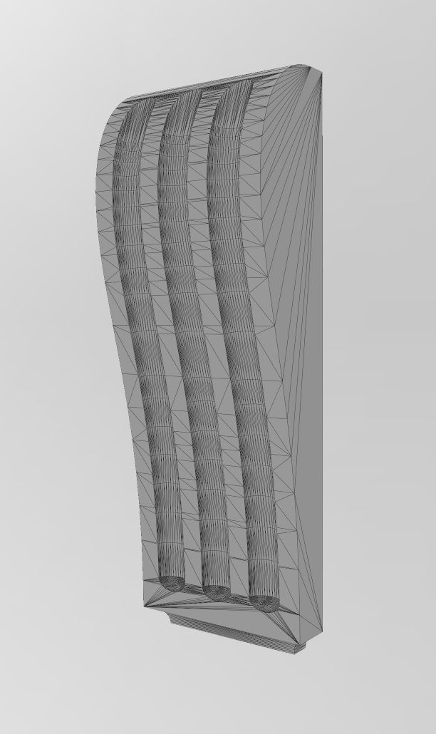 Oval flutes Neoclassical corbel bracket 3D print model_11