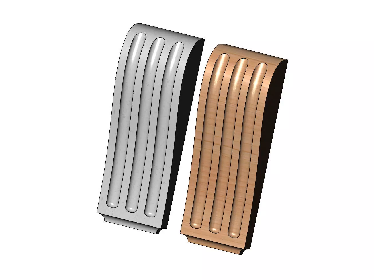 Oval flutes Neoclassical corbel bracket 3D print model_0