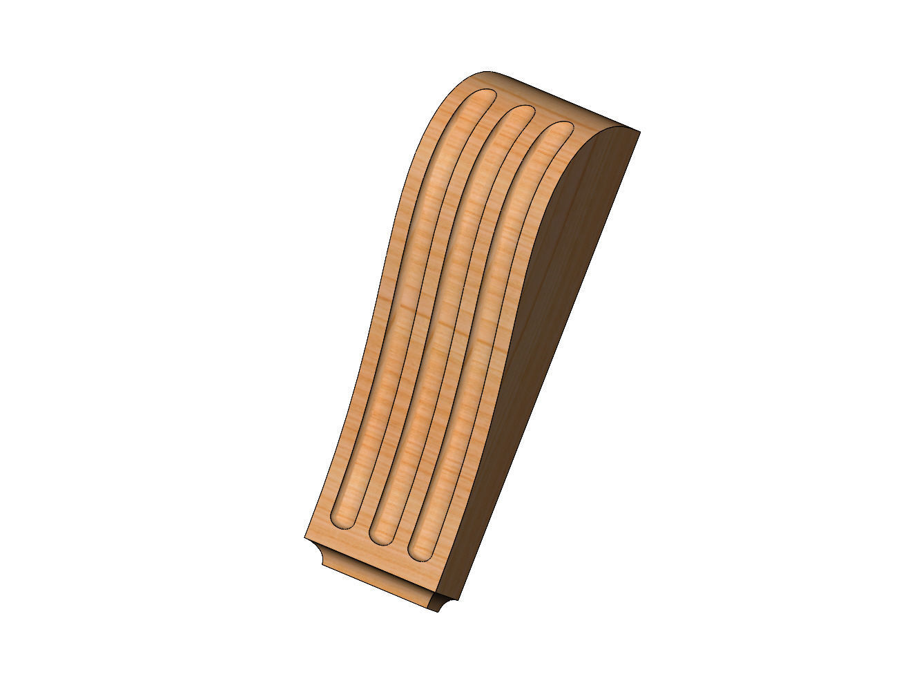 Oval flutes Neoclassical corbel bracket 3D print model_1