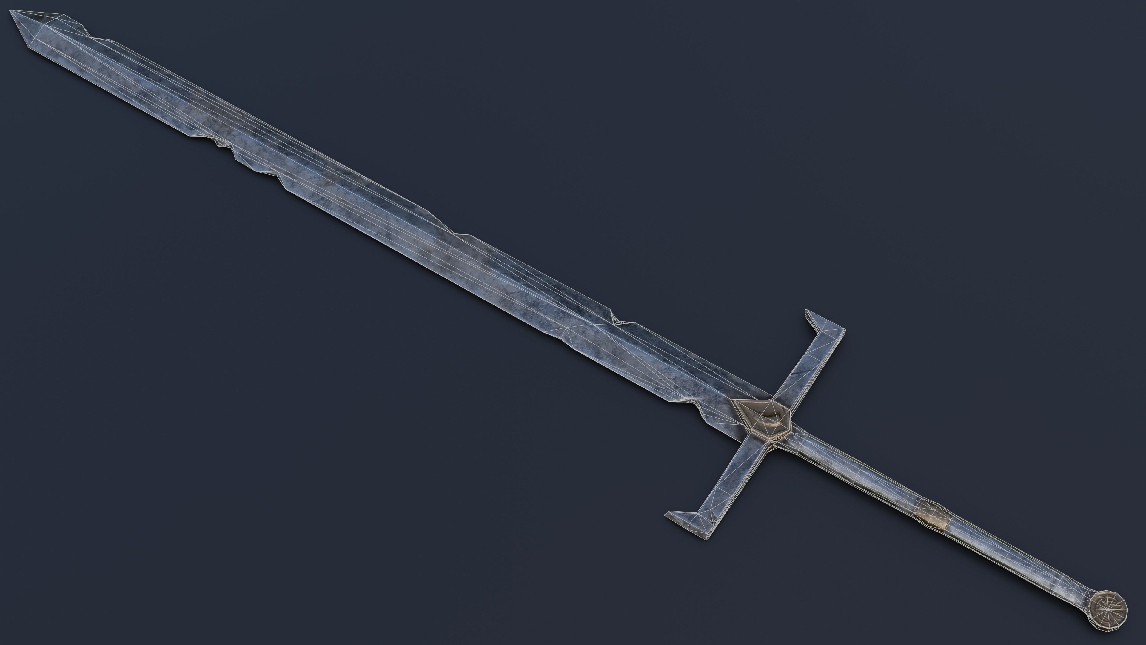 Sword 03 Low-poly 3D model_8