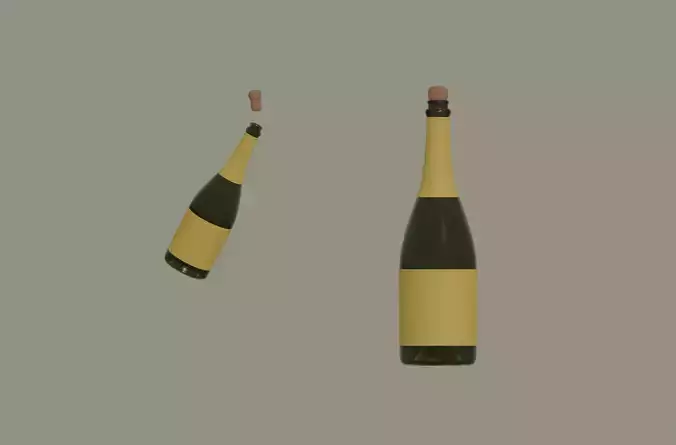Champagne Bottle 3D model