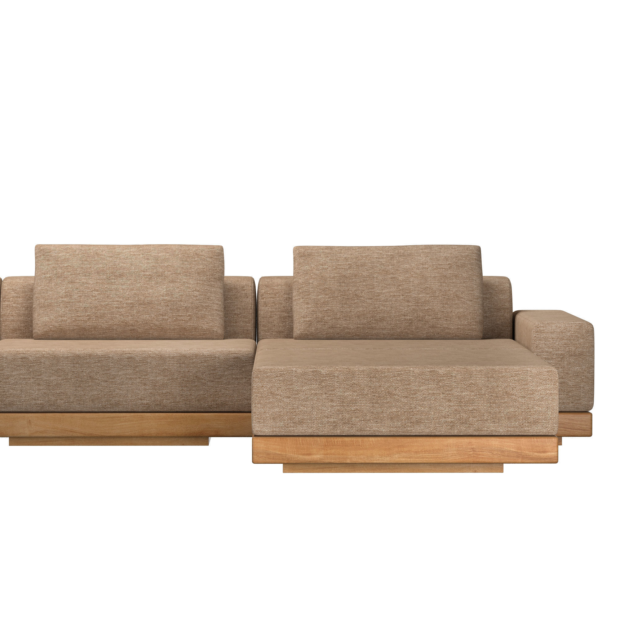 CORTONA TEAK MODULAR U-CHAISE SECTIONAL 3D model_3