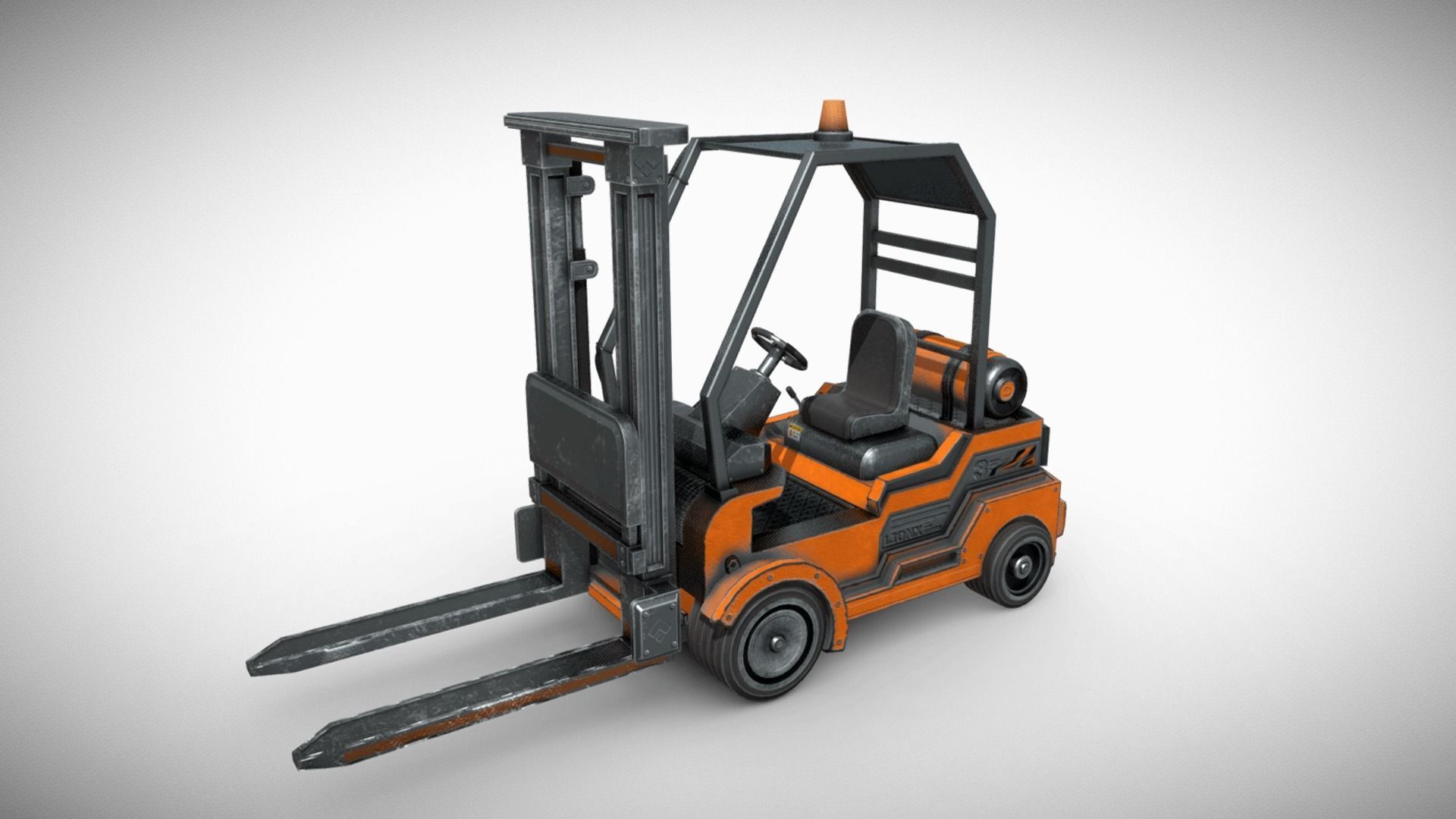 Forklift Vehicle Low-poly 3D model_1