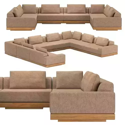CORTONA TEAK MODULAR U-SECTIONAL