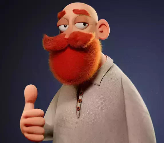 Stylized Bearded Guy 3D model