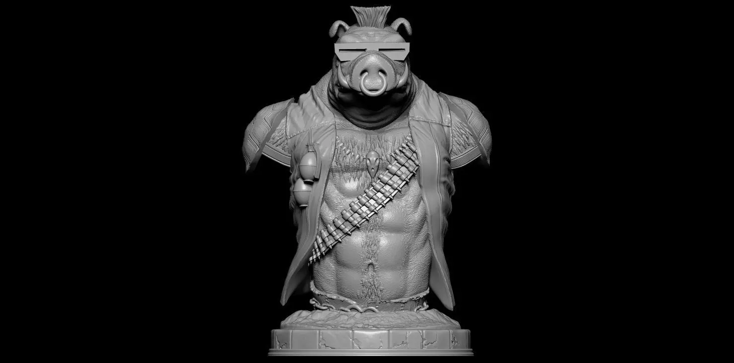 Fan Art Bebop From TMNT - Bust 3D print model
