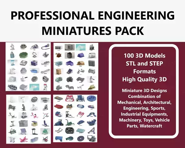 PROFESSIONAL ENGINEERING MINIATURES PACK 3D Model Collection
