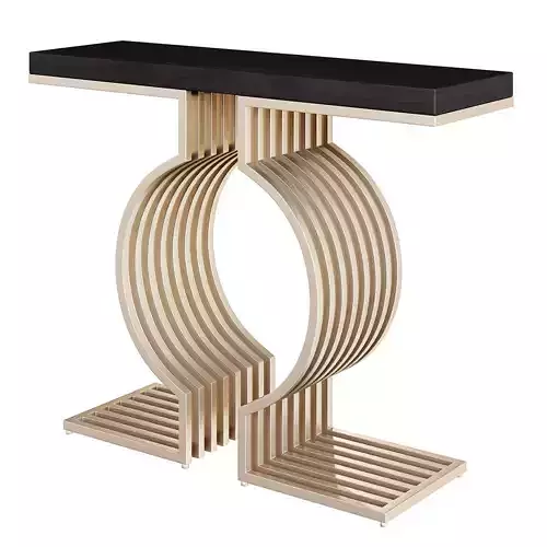 Modern Metal Base Black Hallway Table