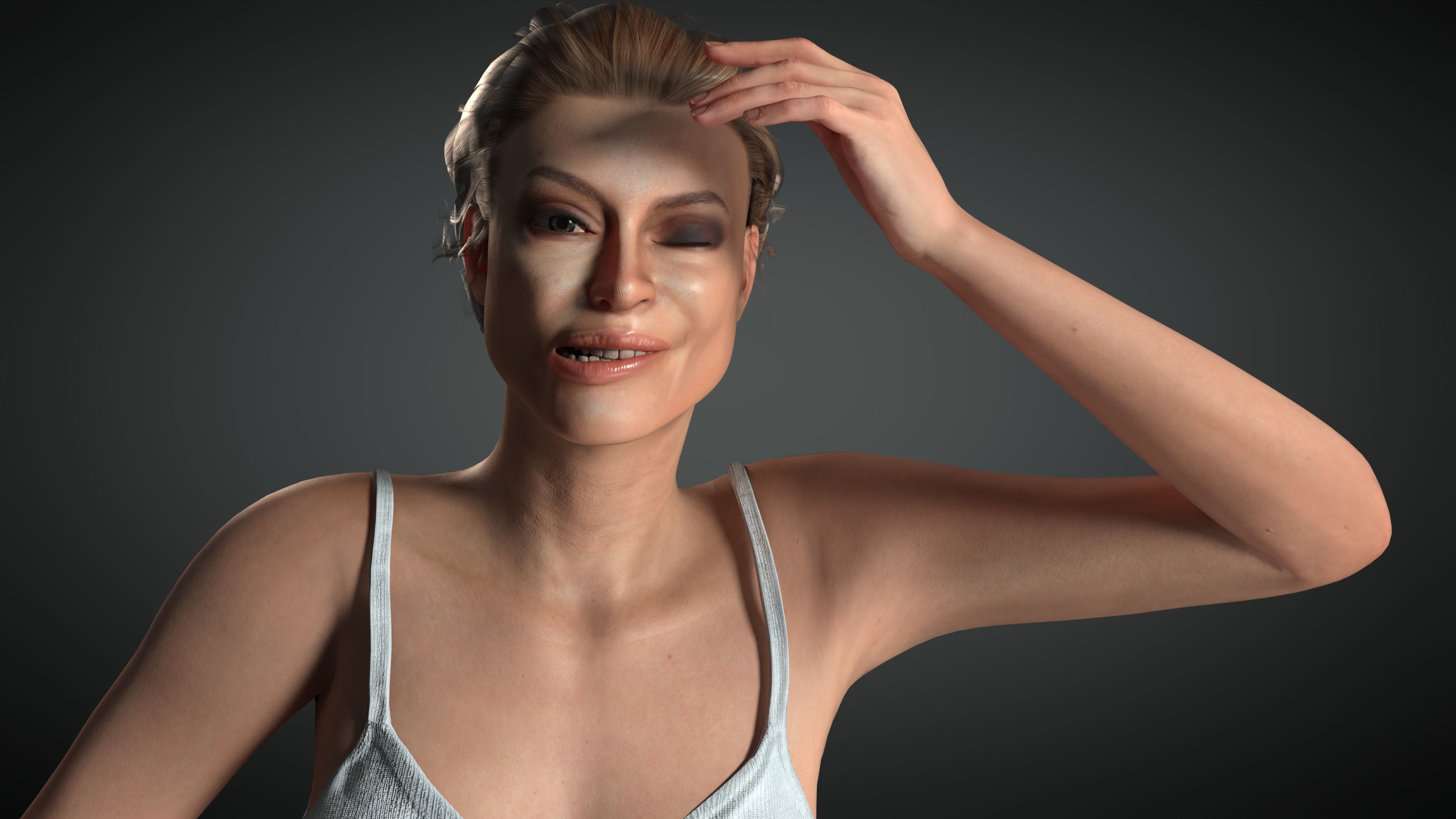 Woman Angelina Jolie character Low-poly 3D model_12