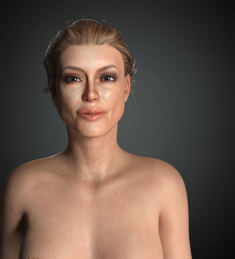 Woman Angelina Jolie character Low-poly 3D model_3