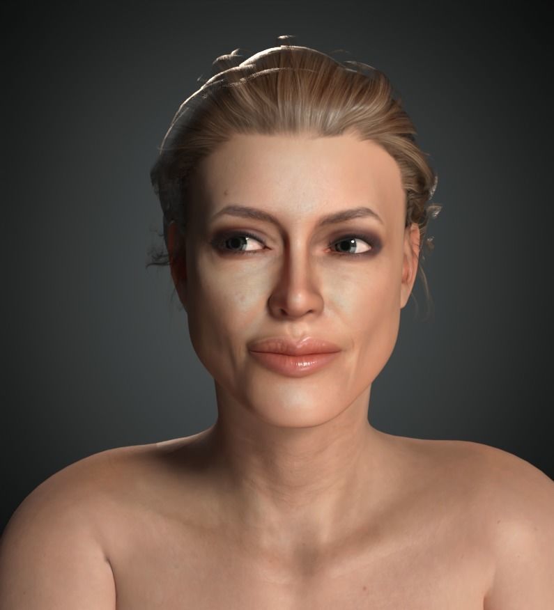 Woman Angelina Jolie character Low-poly 3D model_1