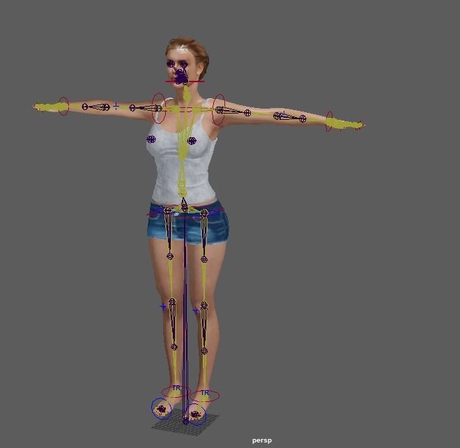 Woman Angelina Jolie character Low-poly 3D model_19