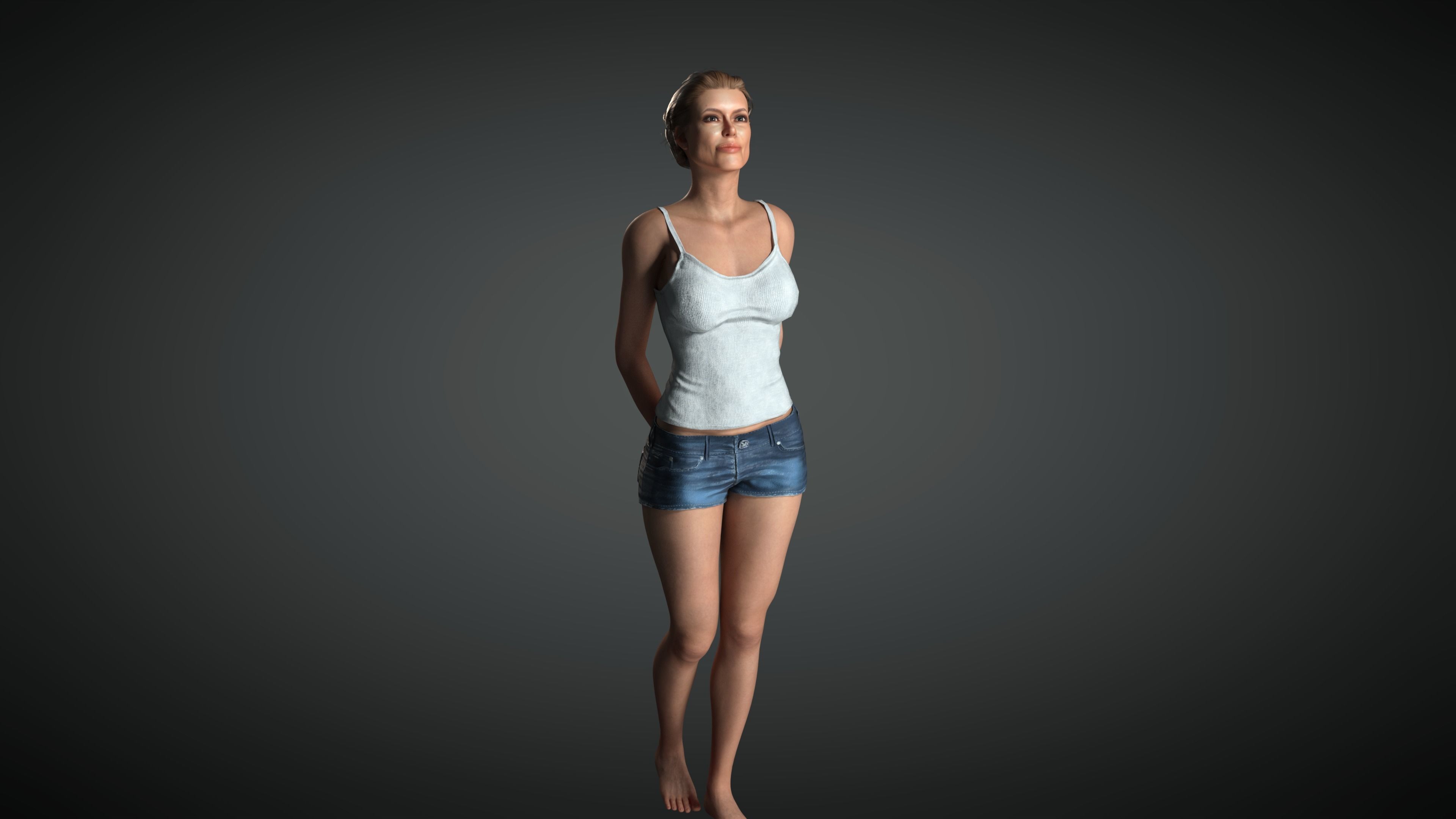 Woman Angelina Jolie character Low-poly 3D model_11