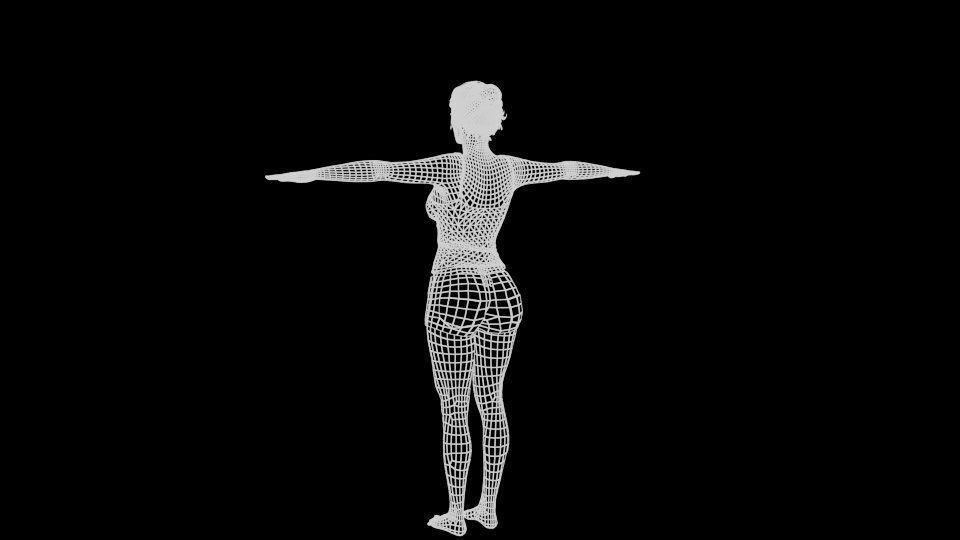 Woman Angelina Jolie character Low-poly 3D model_17