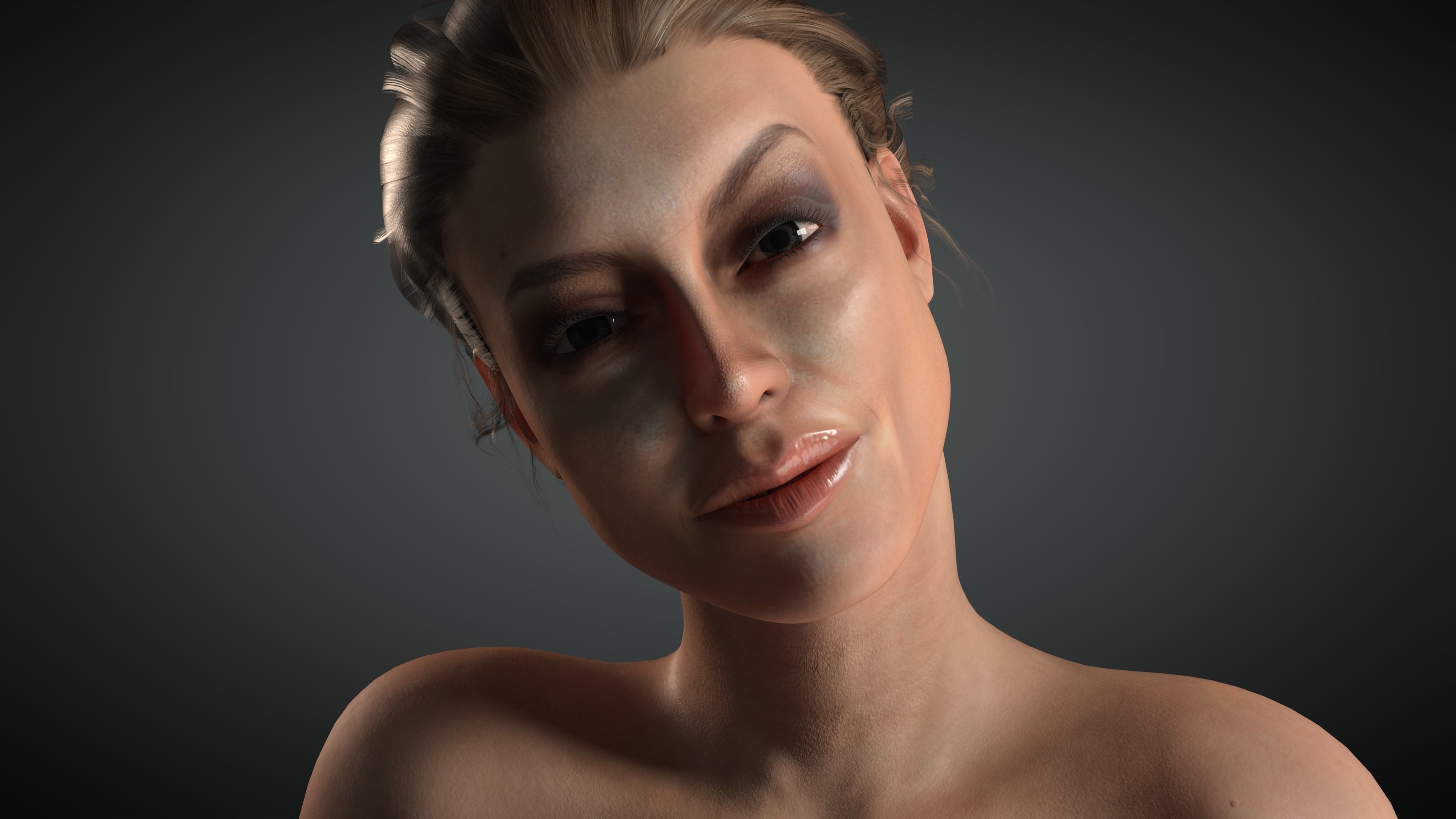Woman Angelina Jolie character Low-poly 3D model_2