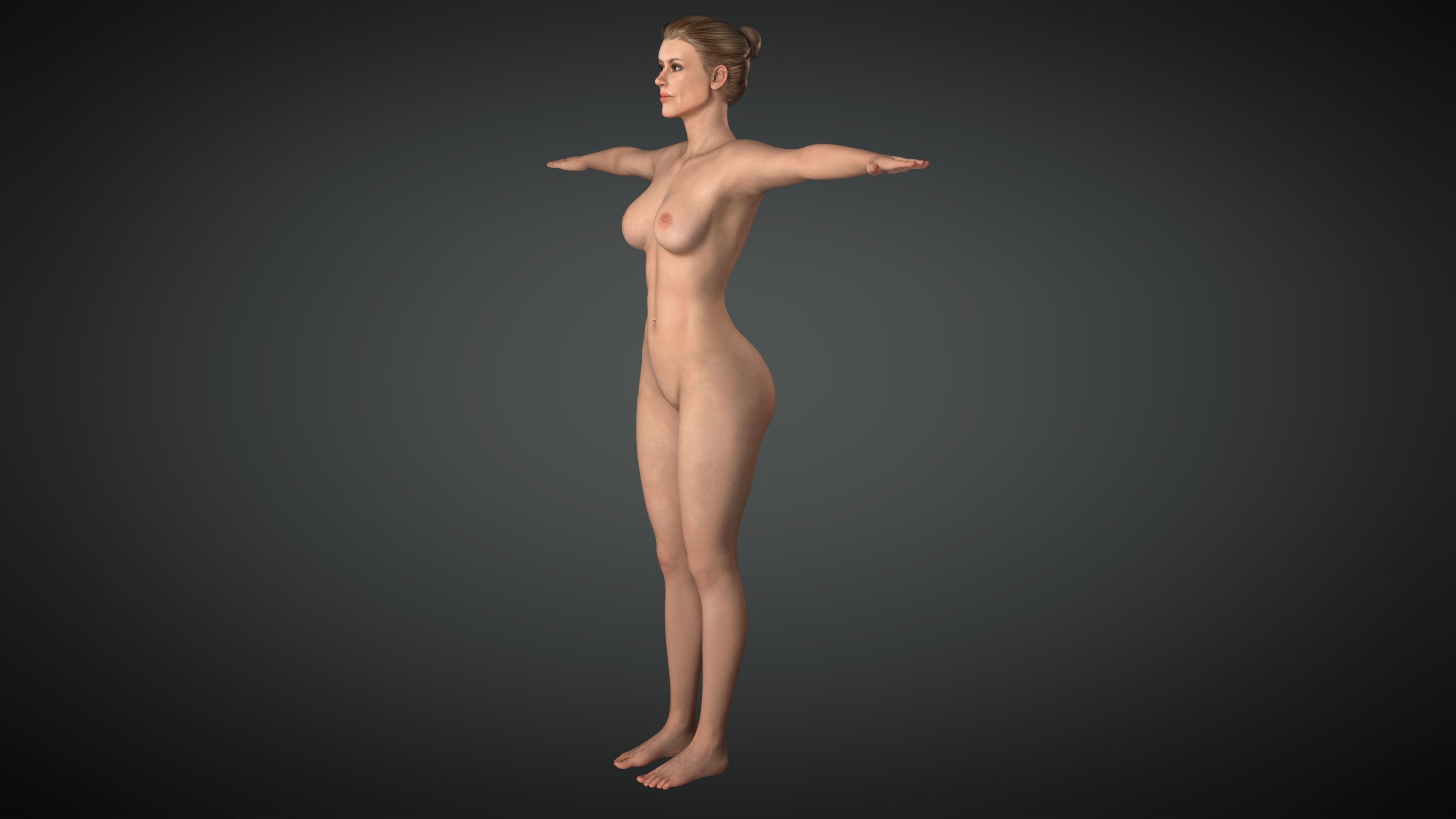 Woman Angelina Jolie character Low-poly 3D model_7