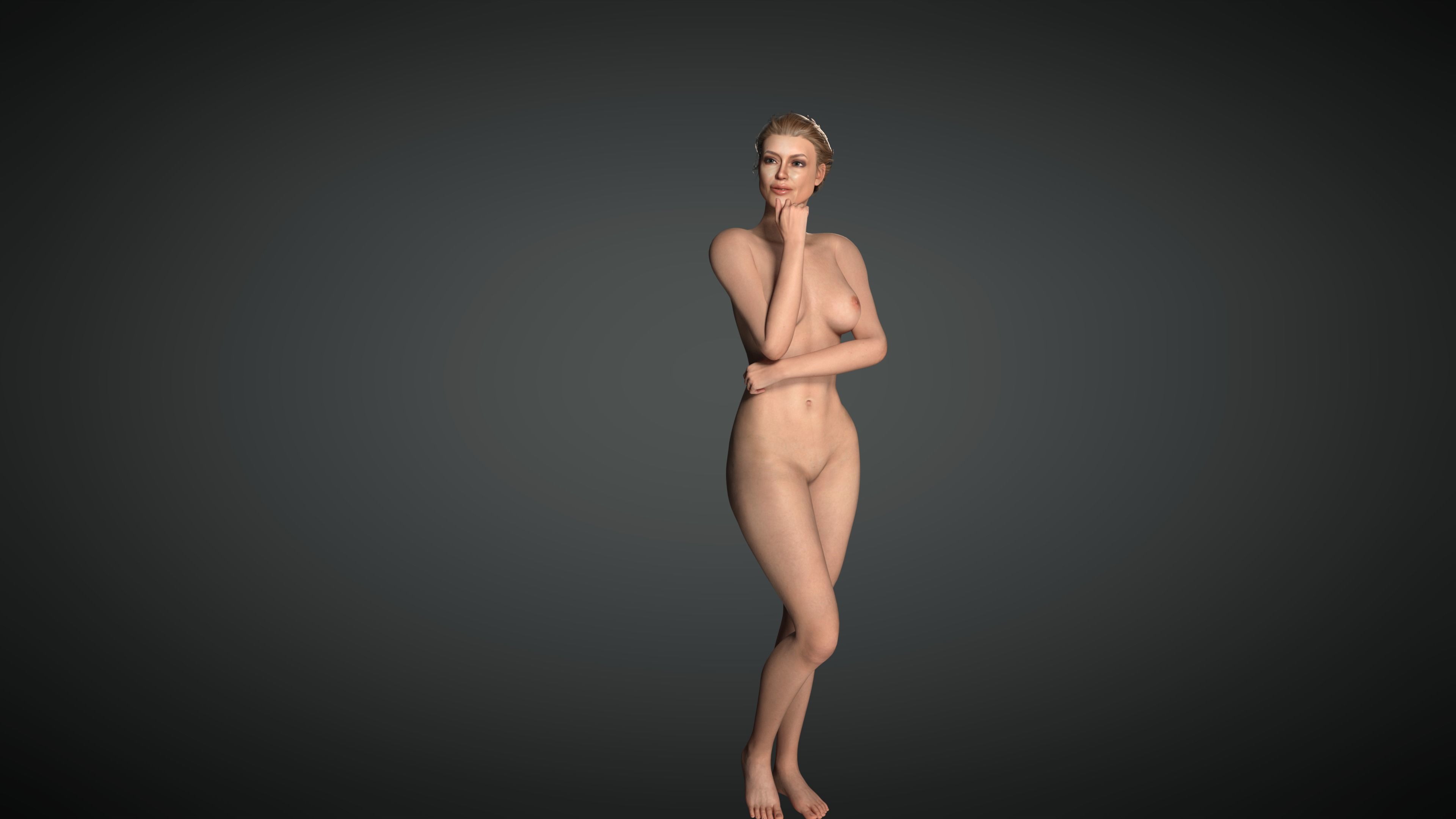 Woman Angelina Jolie character Low-poly 3D model_5
