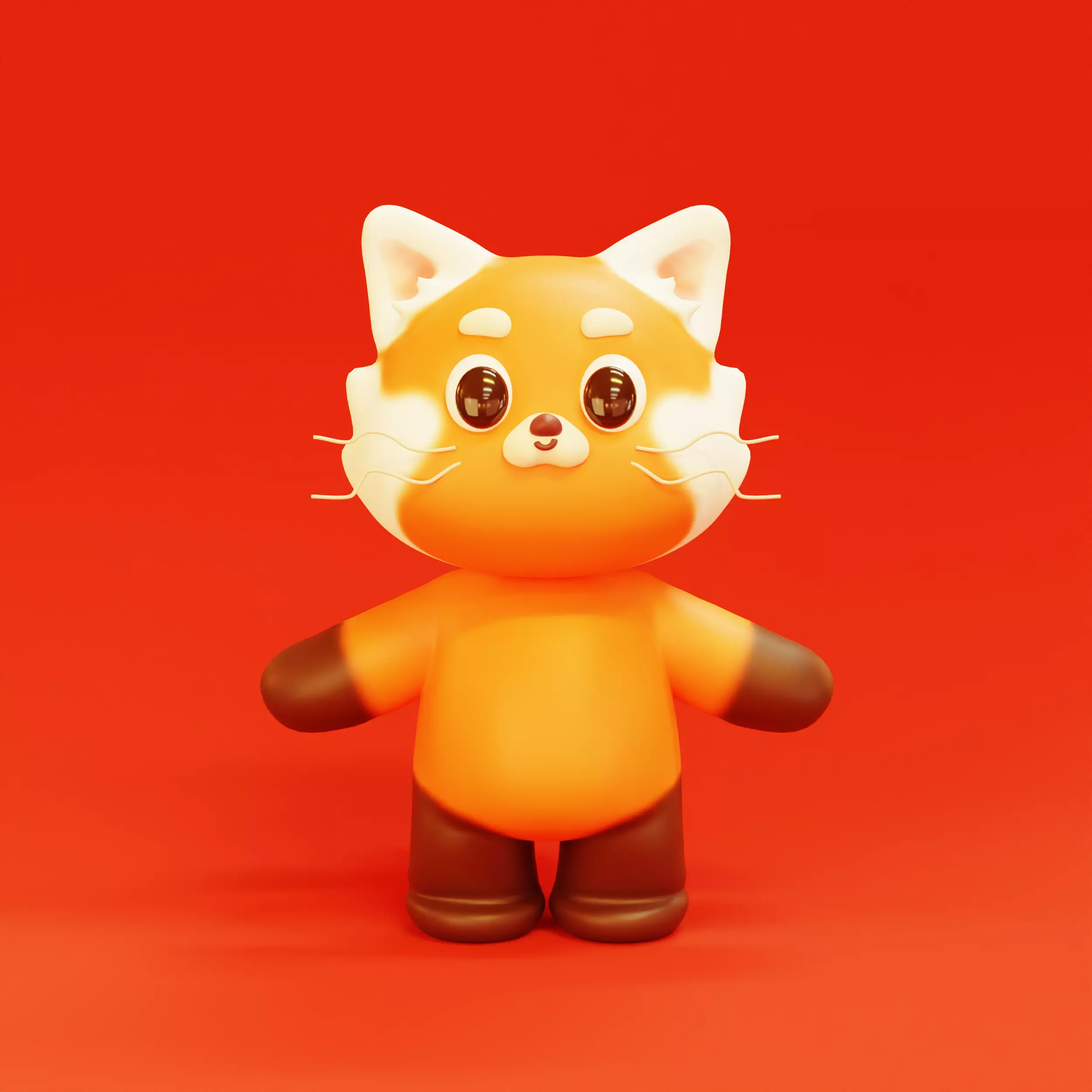 Red Panda Cute Cartoon 3D model