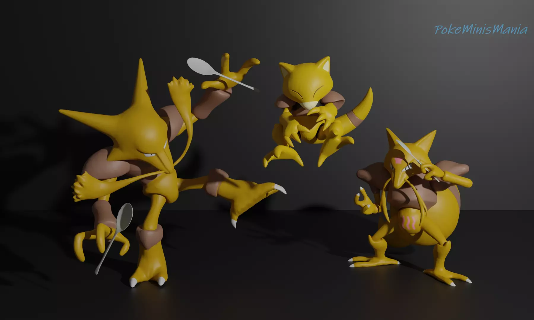 Abra Kadabra and Alakazam 3D print model 3D print model_0
