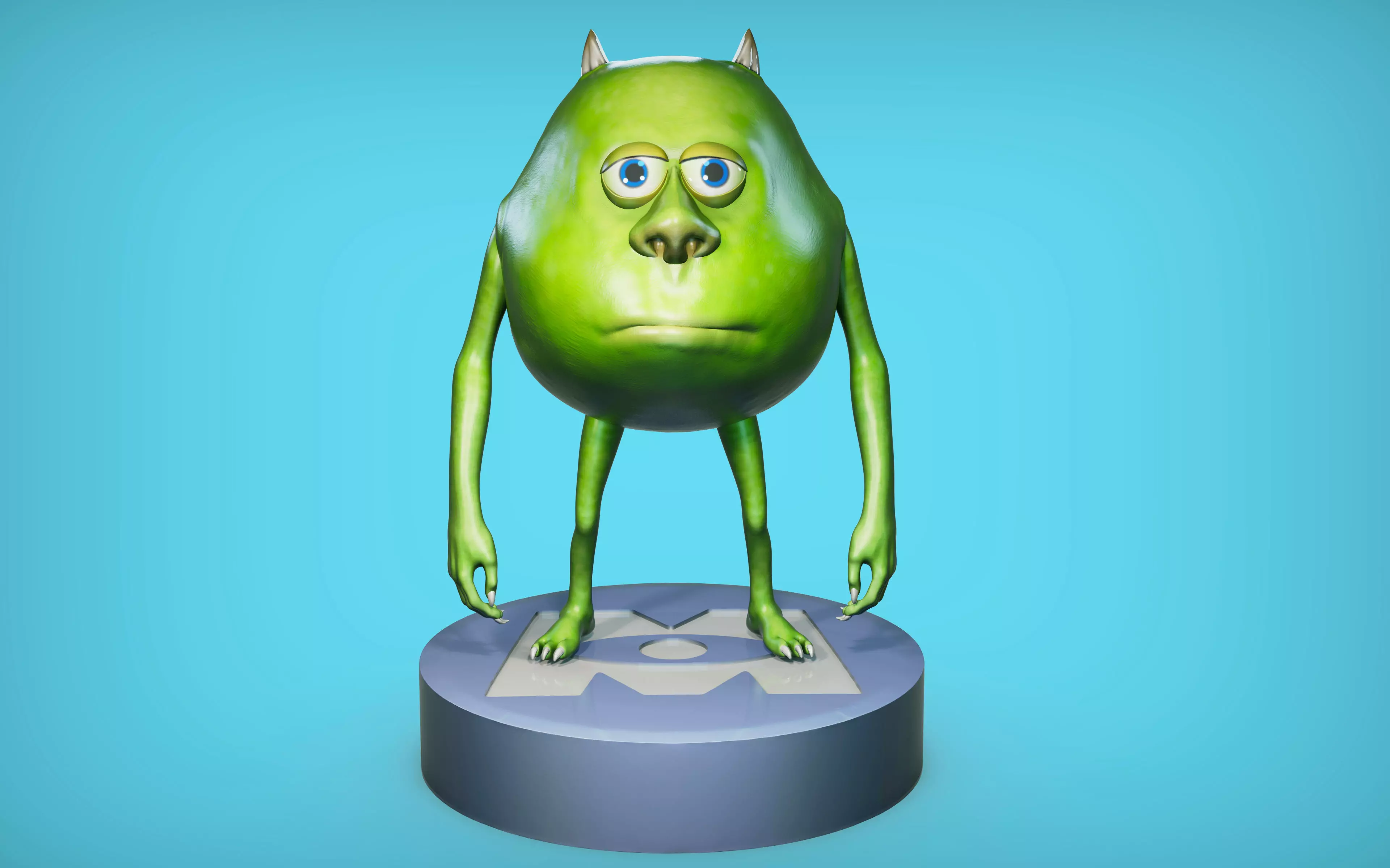 Mike Wazowski 3D print model_0