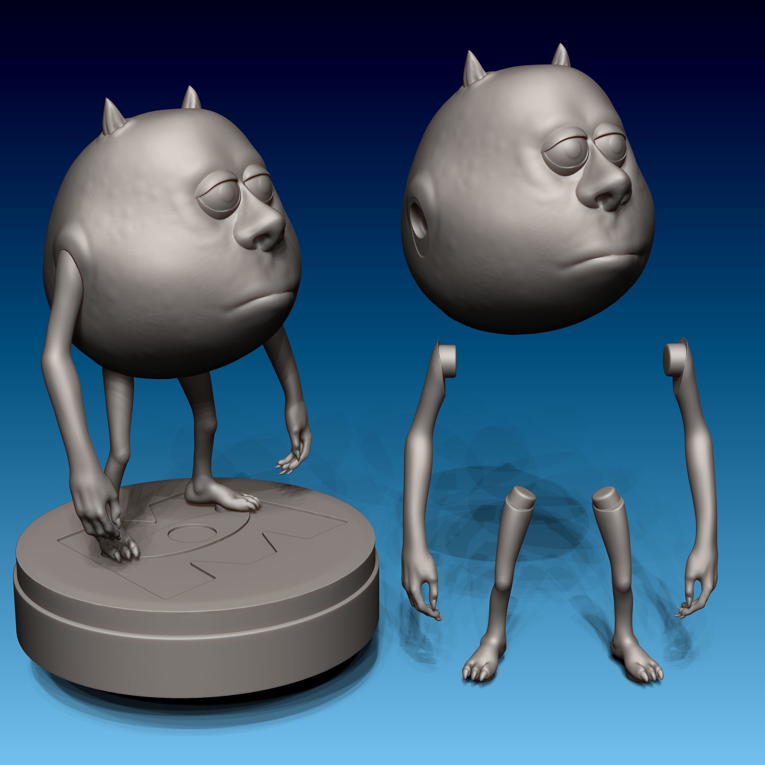 Mike Wazowski 3D print model_9