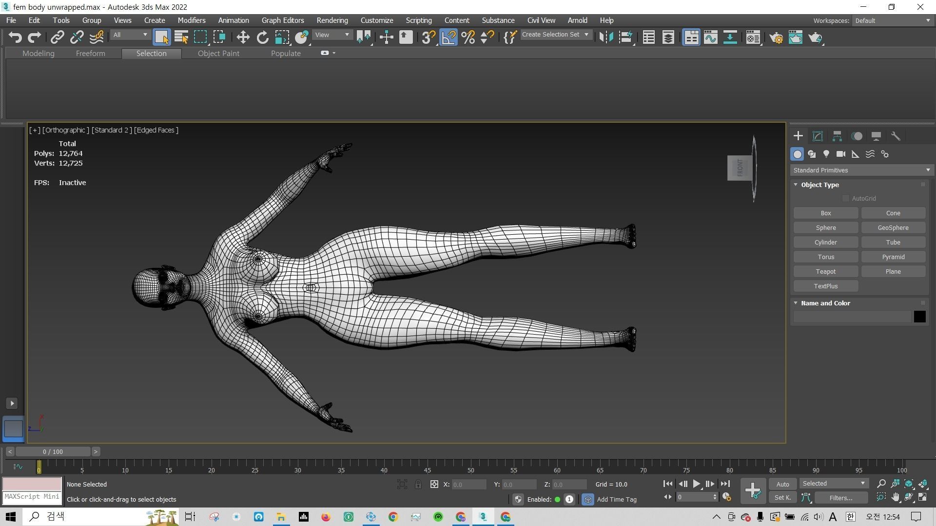 female body basemesh unwrapped 3D model_1