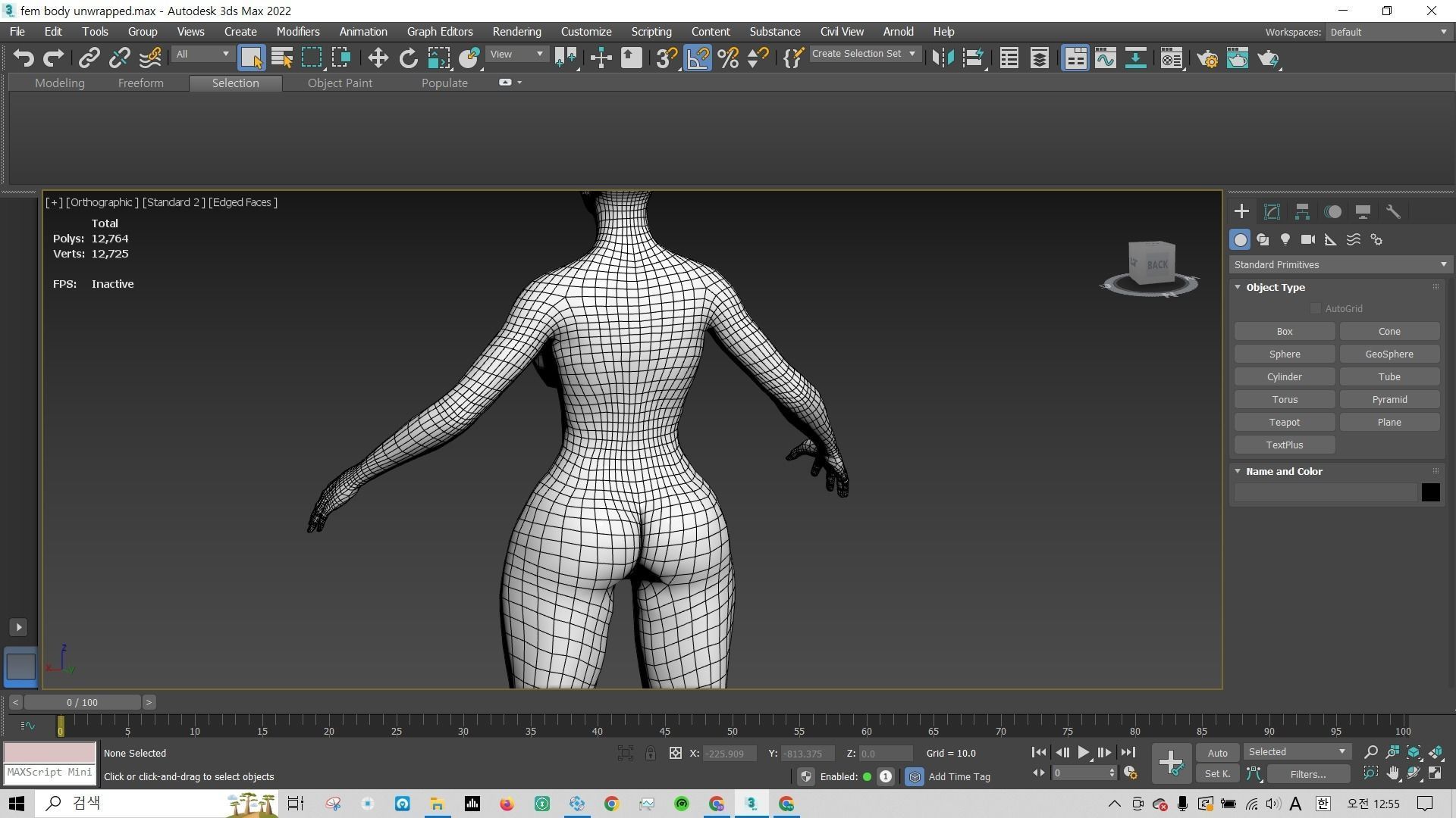 female body basemesh unwrapped 3D model_3