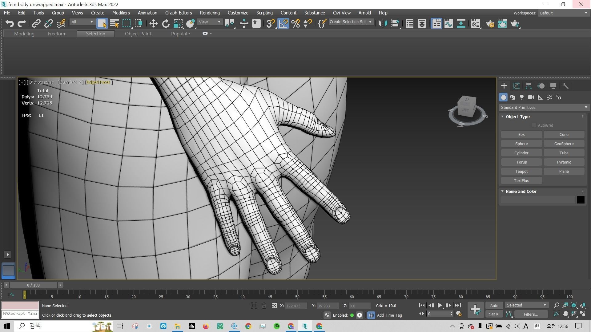female body basemesh unwrapped 3D model_4
